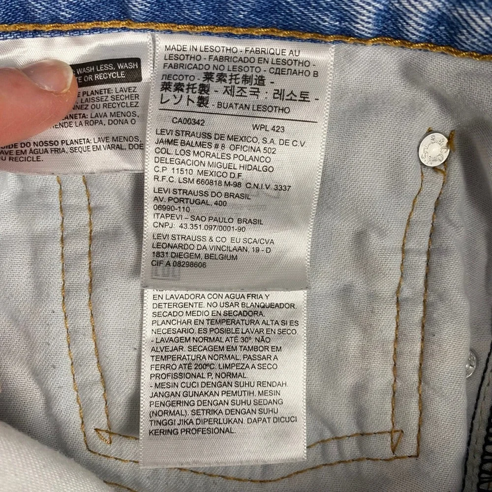 Levis 505 Regular Fit Straight Leg Light Wash Blue Mens Jeans Size‎ 34